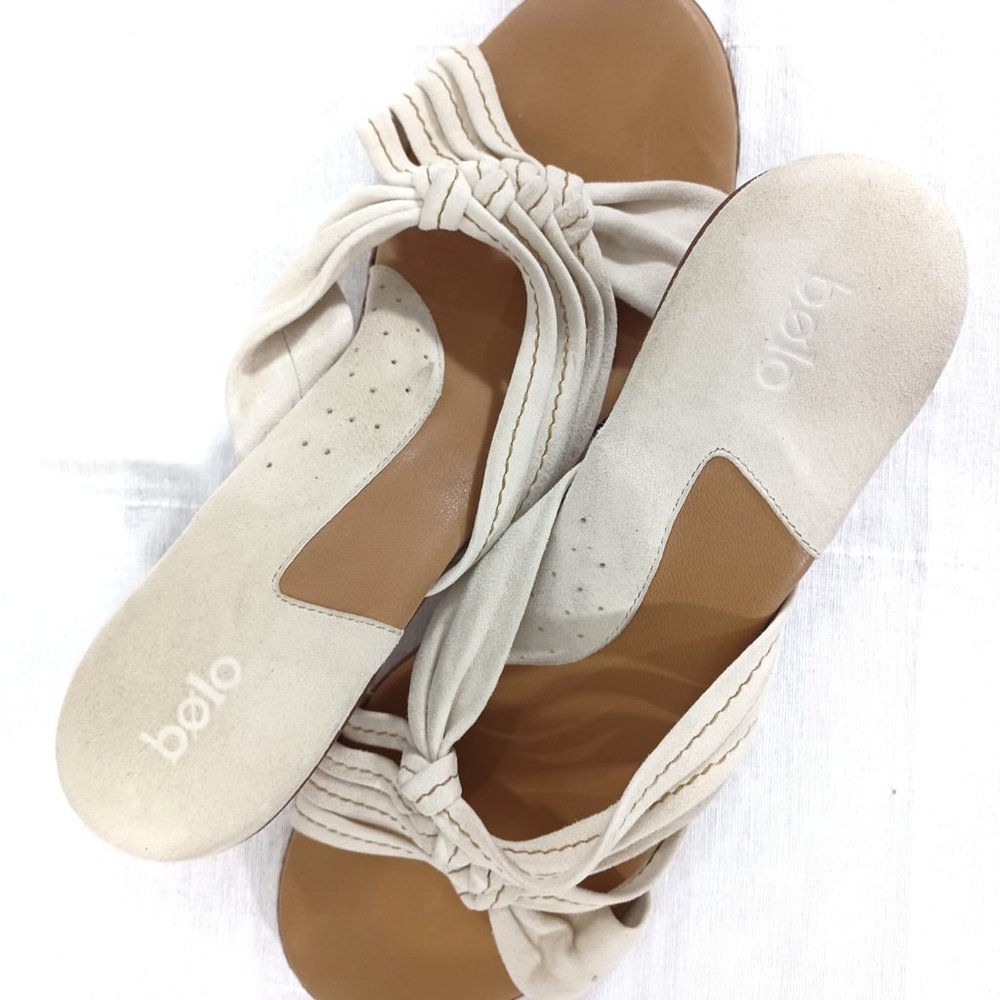 BORN BOLO Suede Strap Slip in Sandals With Heels NWOT 40.5 M - Picture 3 of 5